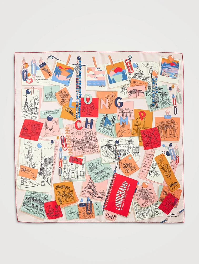 Silk Scarf In Mood Board Print