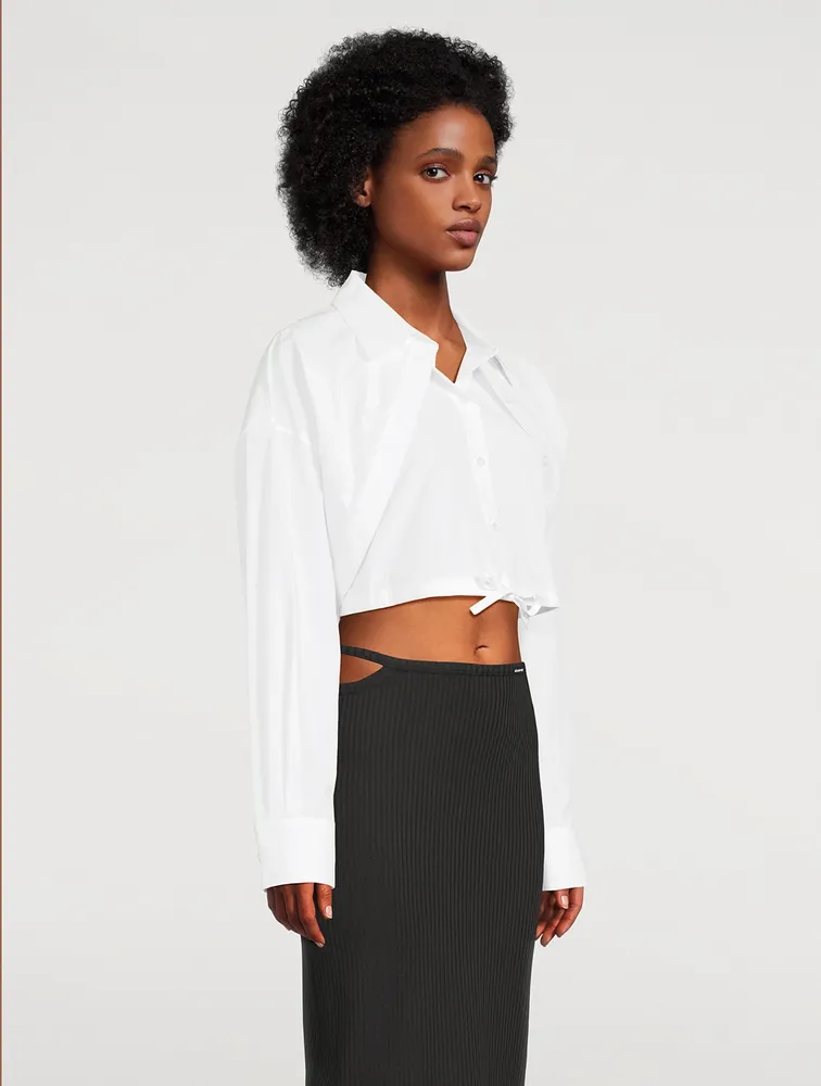 Double Layered Cropped Shirt