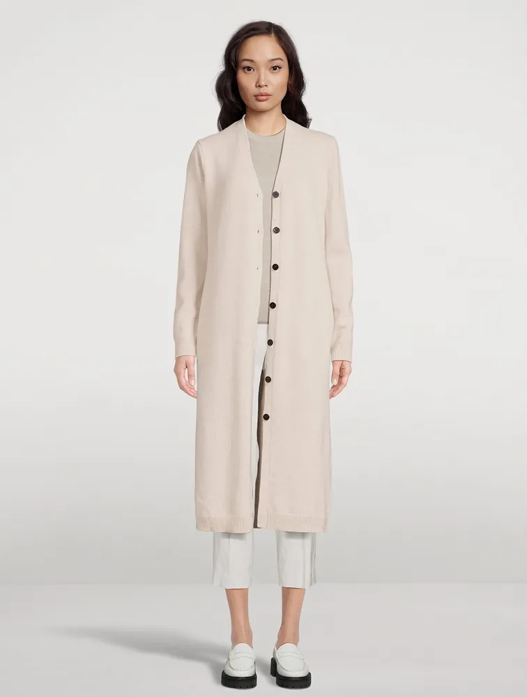 Recycled Wool And Cashmere Long Cardigan