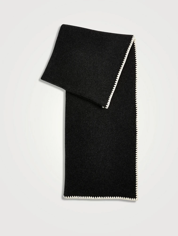 Embroidered Wool And Cashmere Scarf