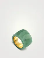 Thick Band With Green Citrine