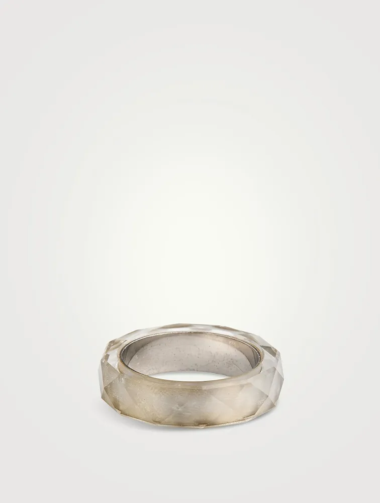 Thin Band With Clear Citrine