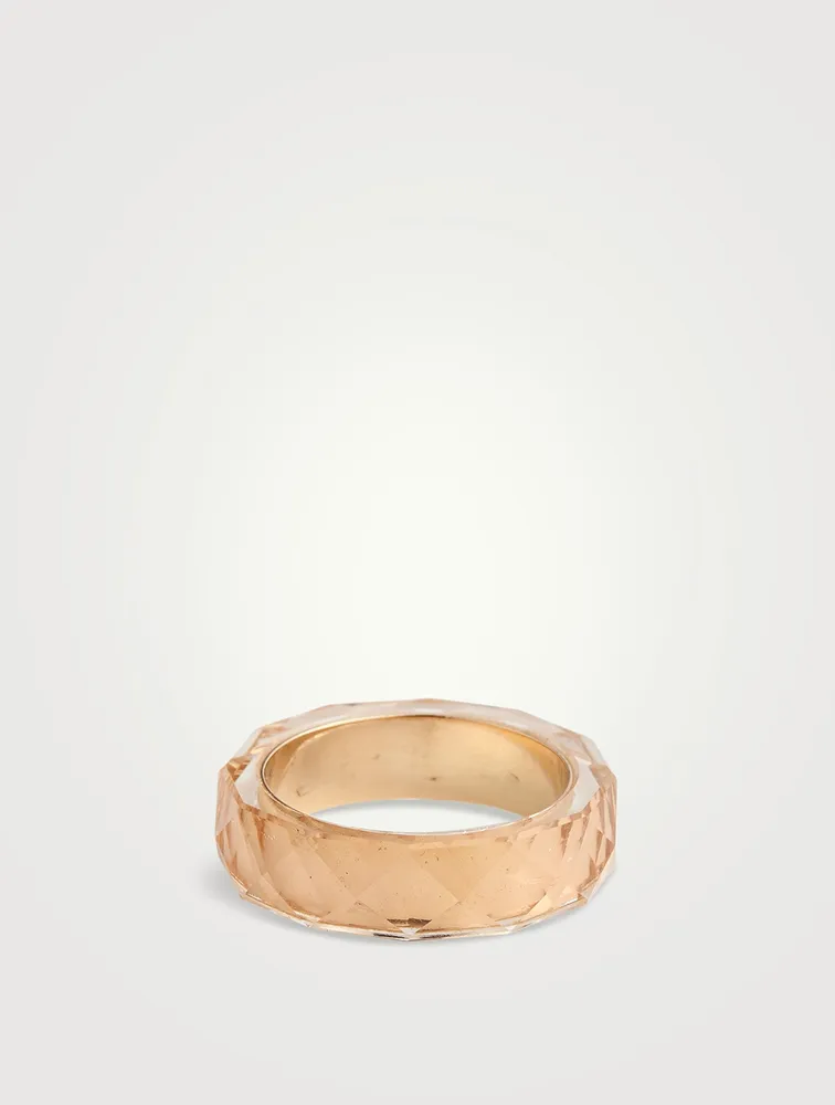 Thin Band With Clear Citrine