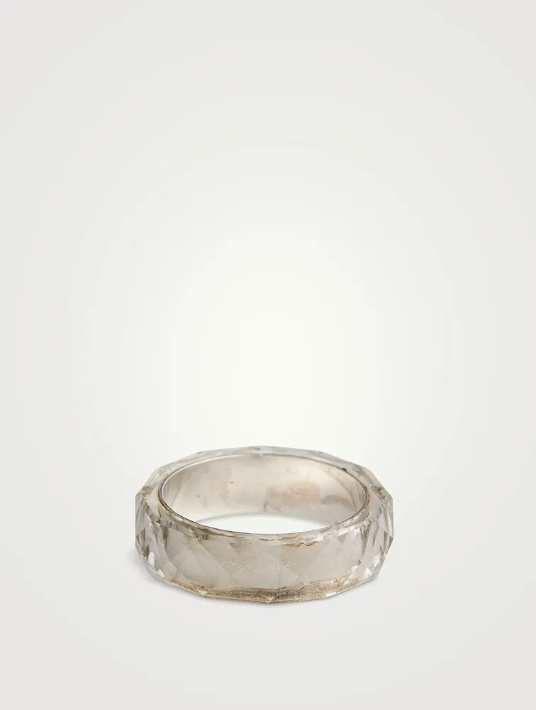 Thin Band With Translucent Citrine
