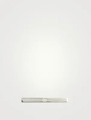 Diagonal Interlocking G Silver Tie Bar