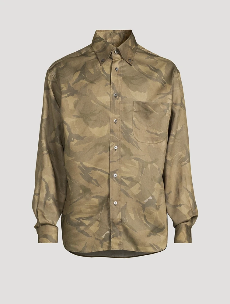 Long-Sleeve Shirt Camo Print