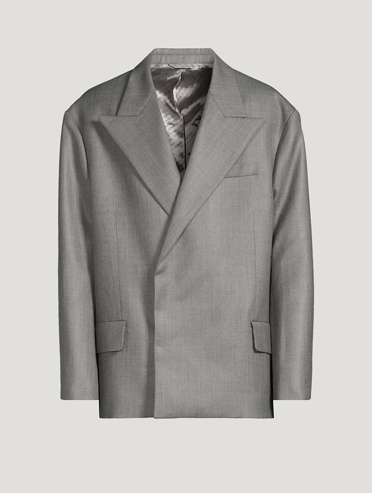Wool-Blend Relaxed Suit Jacket