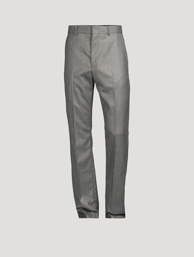 Wool-Blend Tailored Pants