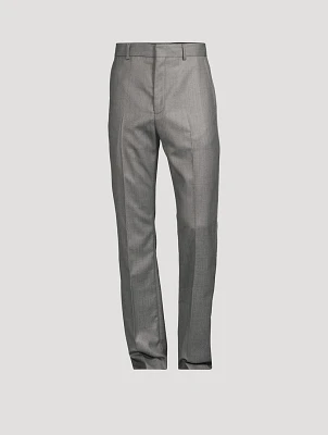 Wool-Blend Tailored Pants