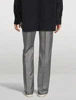 Wool-Blend Tailored Pants