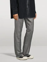 Wool-Blend Tailored Pants