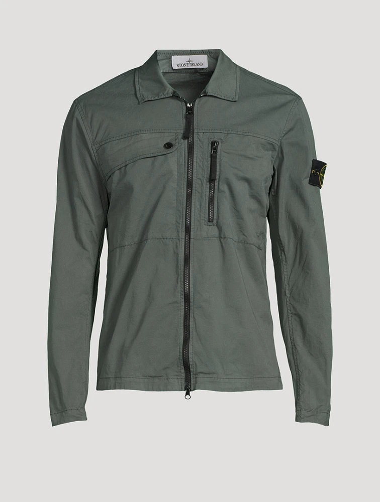 Stretch Cotton Twill Overshirt
