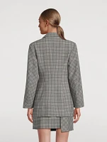 Single-Breasted Blazer Check Mix Print
