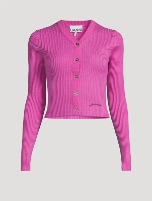 Ribbed Merino Wool Cardigan