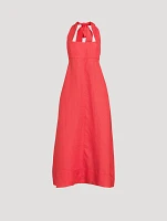 Messina Organic Linen Halter Midi Dress