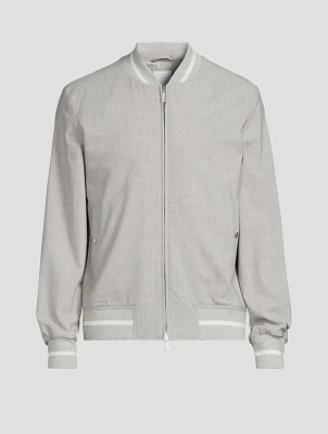 Stretch Wool Bomber Jacket