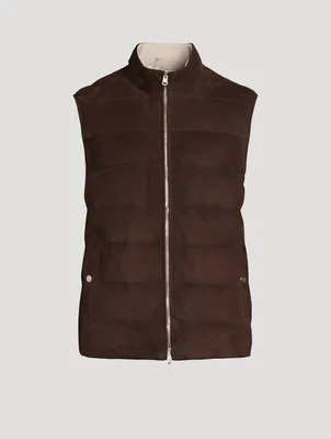 Suede Reversible Down Vest