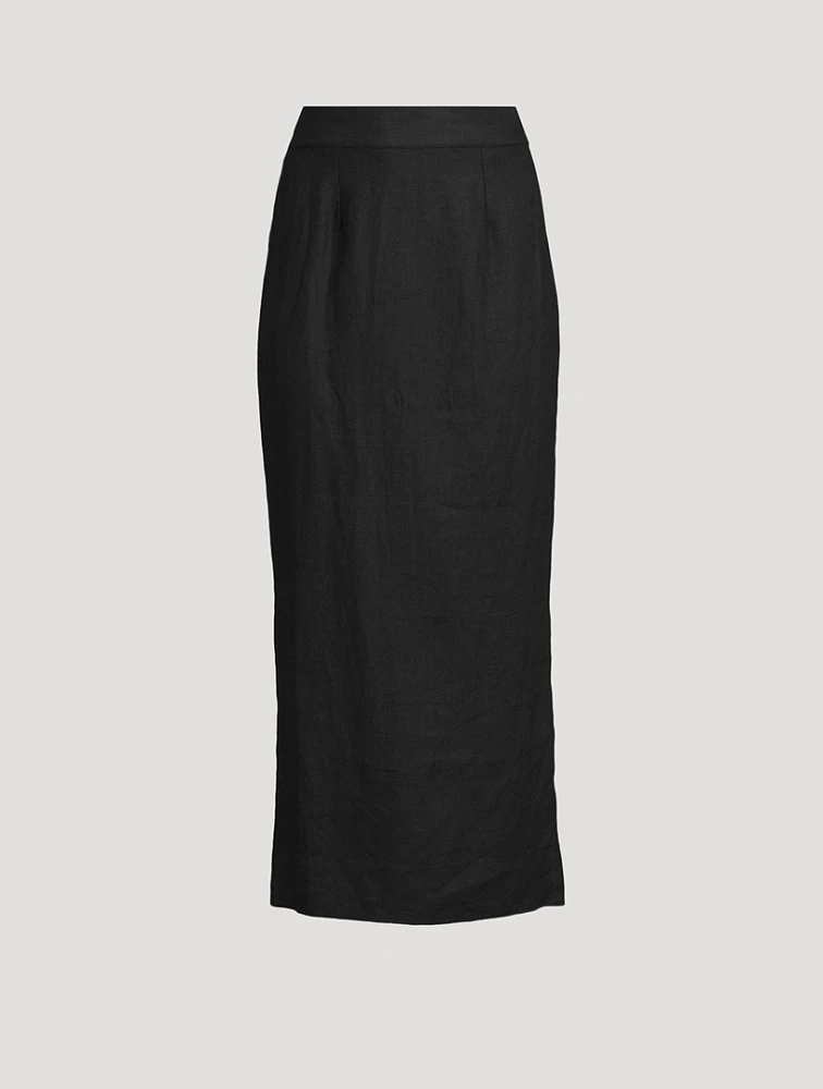 Emma Linen Pencil Skirt