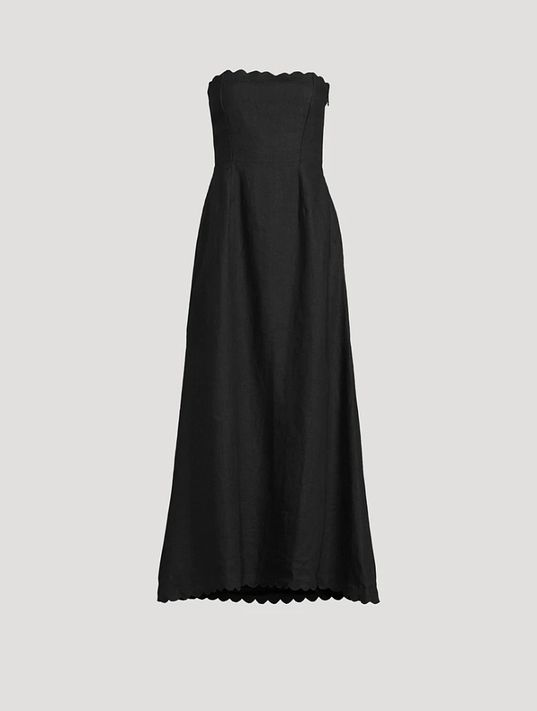 Zayla Strapless Linen Dress