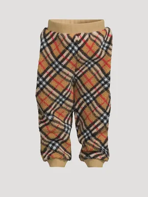 Check Fleece Jogger Pants