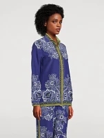 Crepe de Chine Shirt Bouquet Print