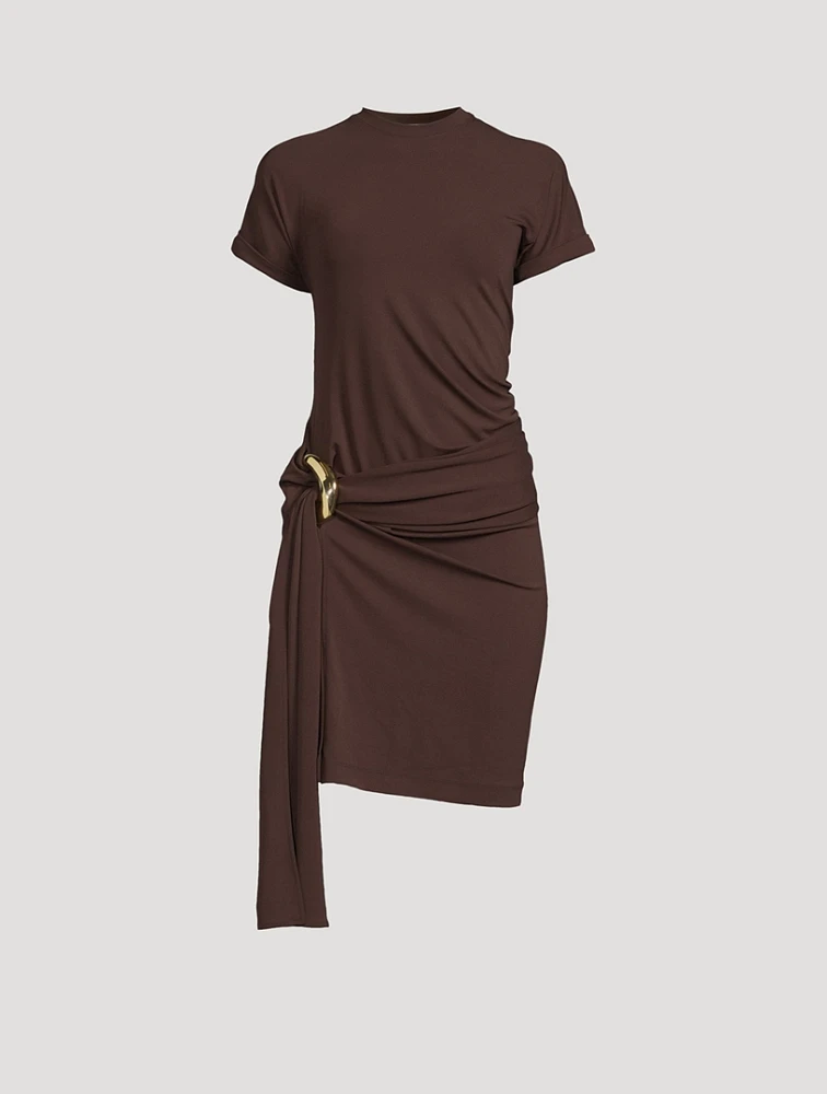 Draped Jersey T-Shirt Dress