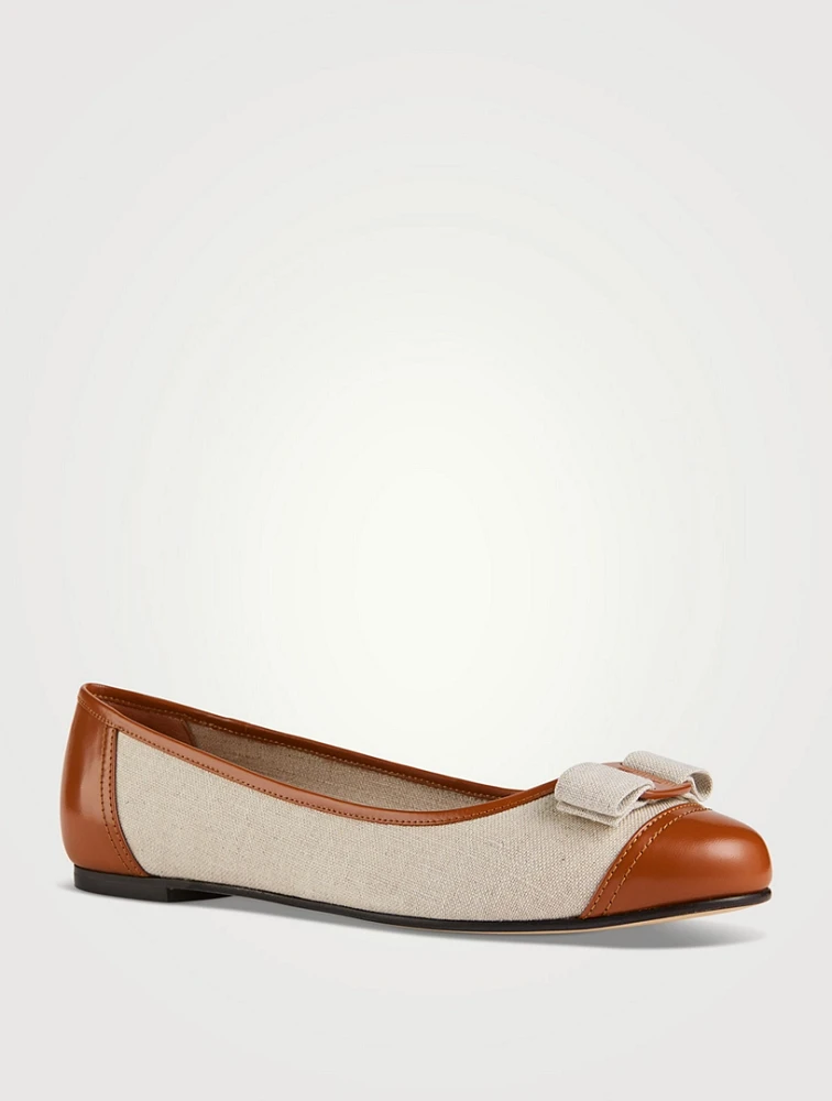 Varina Canvas And Leather Ballet Flats
