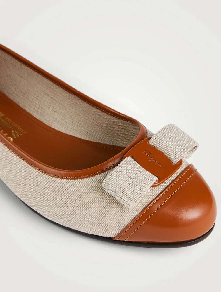 Varina Canvas And Leather Ballet Flats