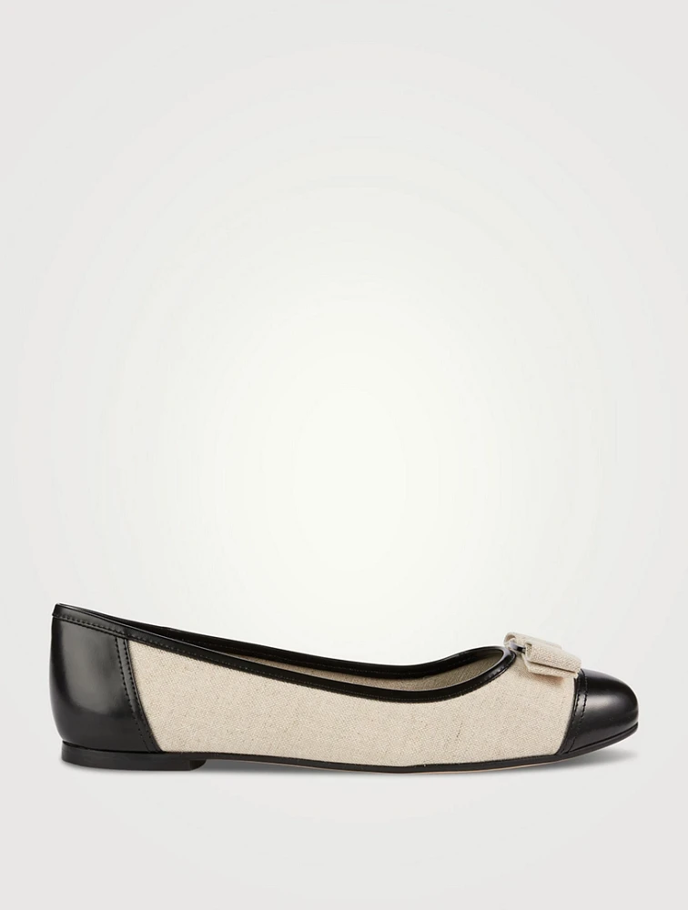 Varina Canvas And Leather Ballet Flats