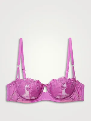 Rose Logo Embroidery Balconette Bra
