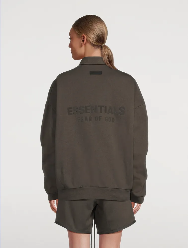 Cotton-Blend Polo Sweatshirt