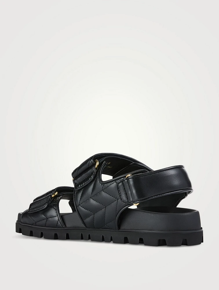 Matelassé Leather Sport Sandals