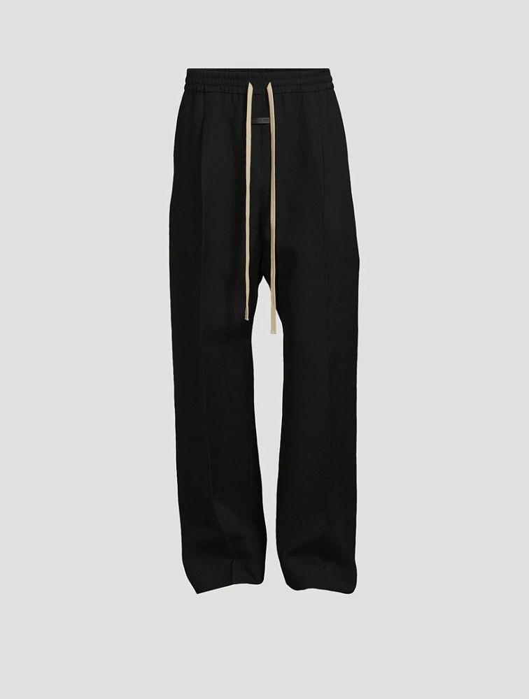 Wool-Blend Wide-Leg Pants