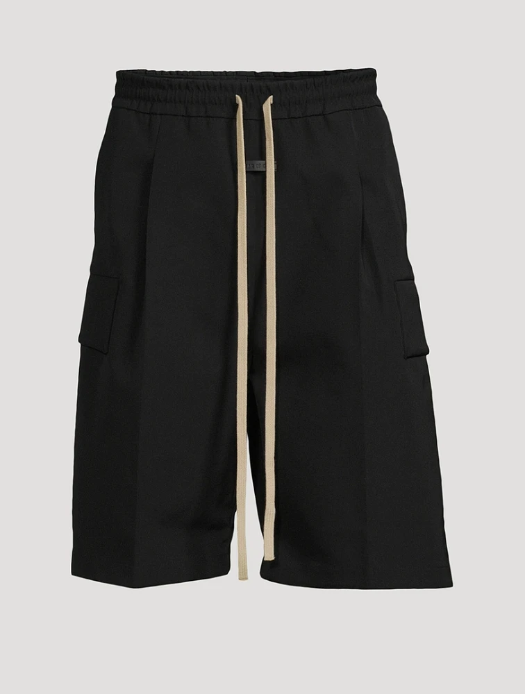 Wool-Blend Cargo Shorts