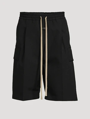 Wool-Blend Cargo Shorts