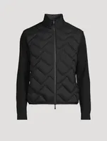 Wool-Blend Down Padded Cardigan