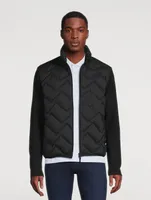 Wool-Blend Down Padded Cardigan