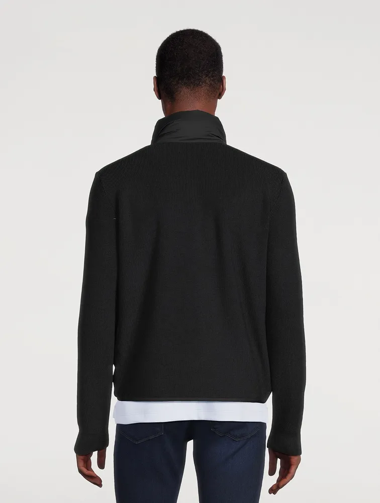 Wool-Blend Down Padded Cardigan