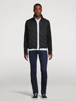 Wool-Blend Down Padded Cardigan