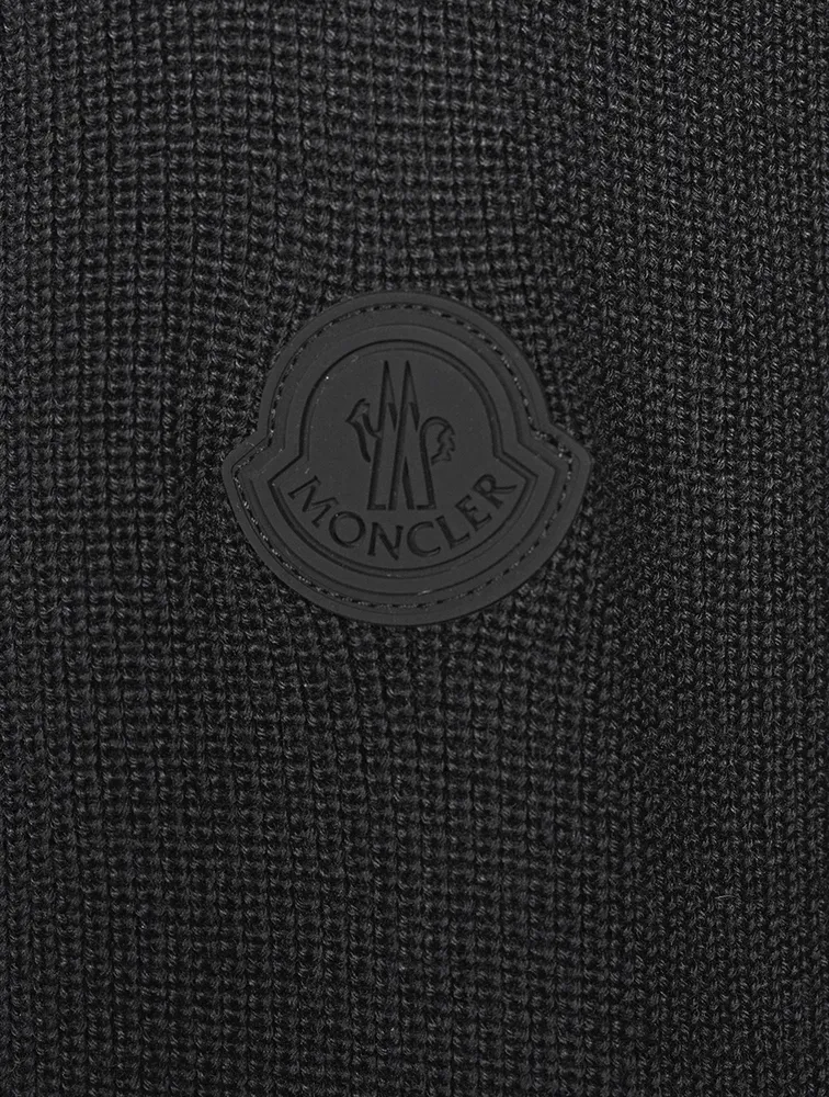 Wool-Blend Down Padded Cardigan