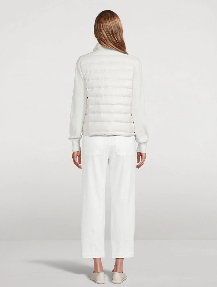 Mixed-Media Puffer Jacket