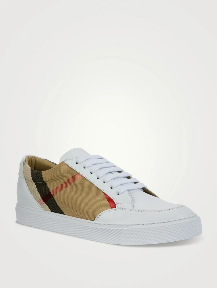 Salmond Leather Sneakers Check Print