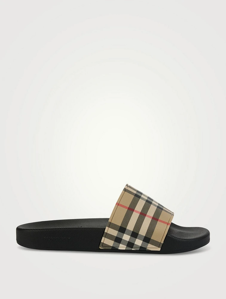 Furley Check Pool Slide Sandals