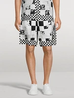 Contrasto Medusa Silk Shorts
