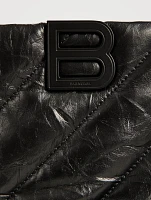 Large Crush Quilted Leather Tote Bag