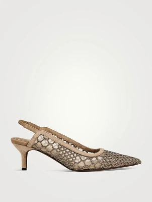 City Mesh Suede Slingback Pumps