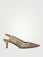 City Mesh Suede Slingback Pumps