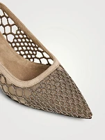 City Mesh Suede Slingback Pumps