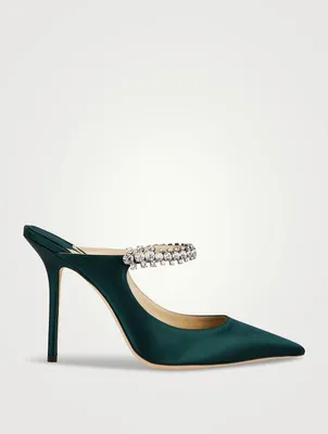 Bing 100 Satin Mules With Crystal Strap