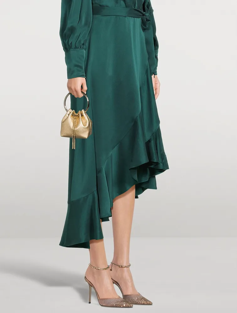 Saeda Embellished Mesh Pumps With Crystal Ankle Strap